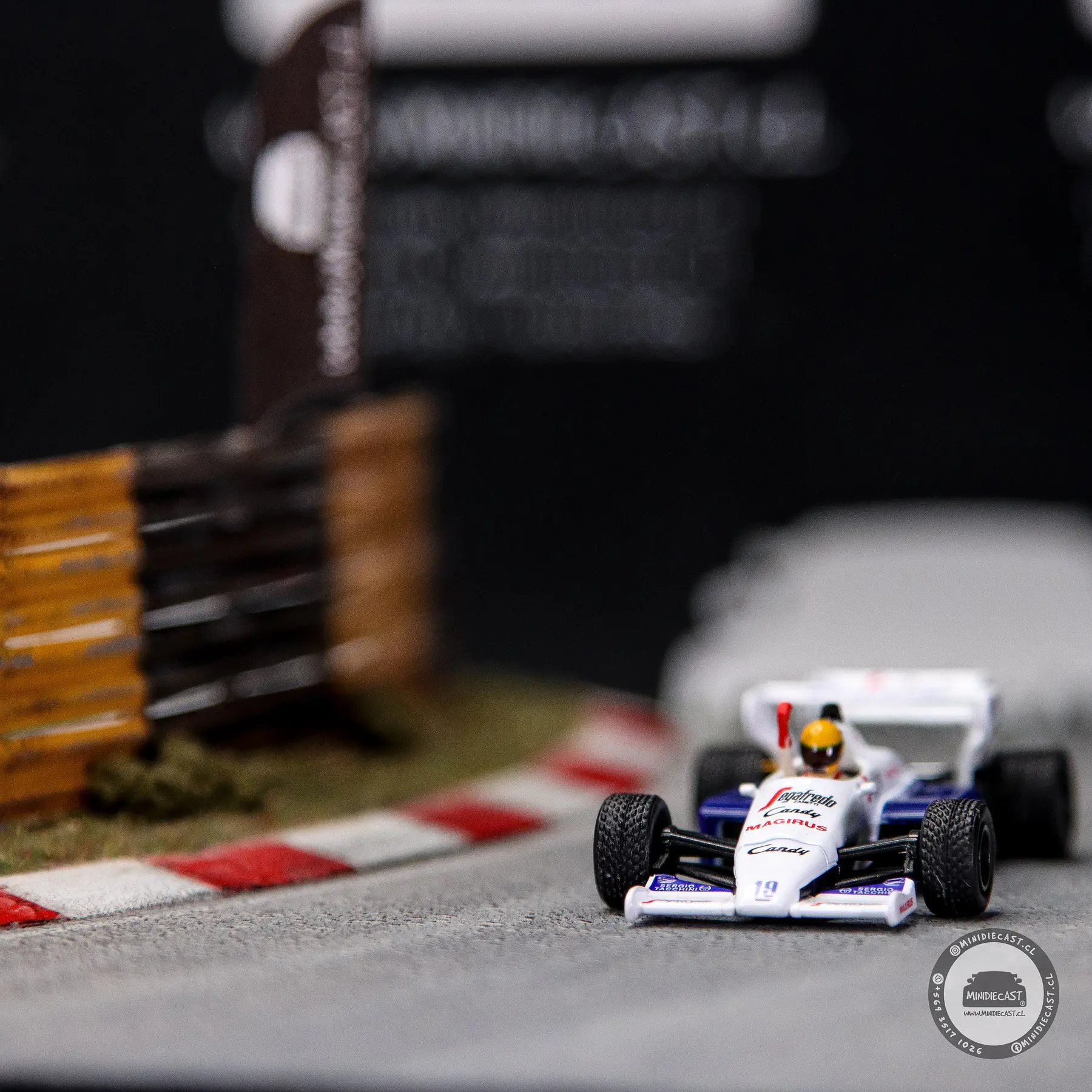 Mini GT 1:64 1984 Formula 1 Toleman TG184 #19 Ayrton Senna 1984 Monaco Grand Prix 2nd Place. 
