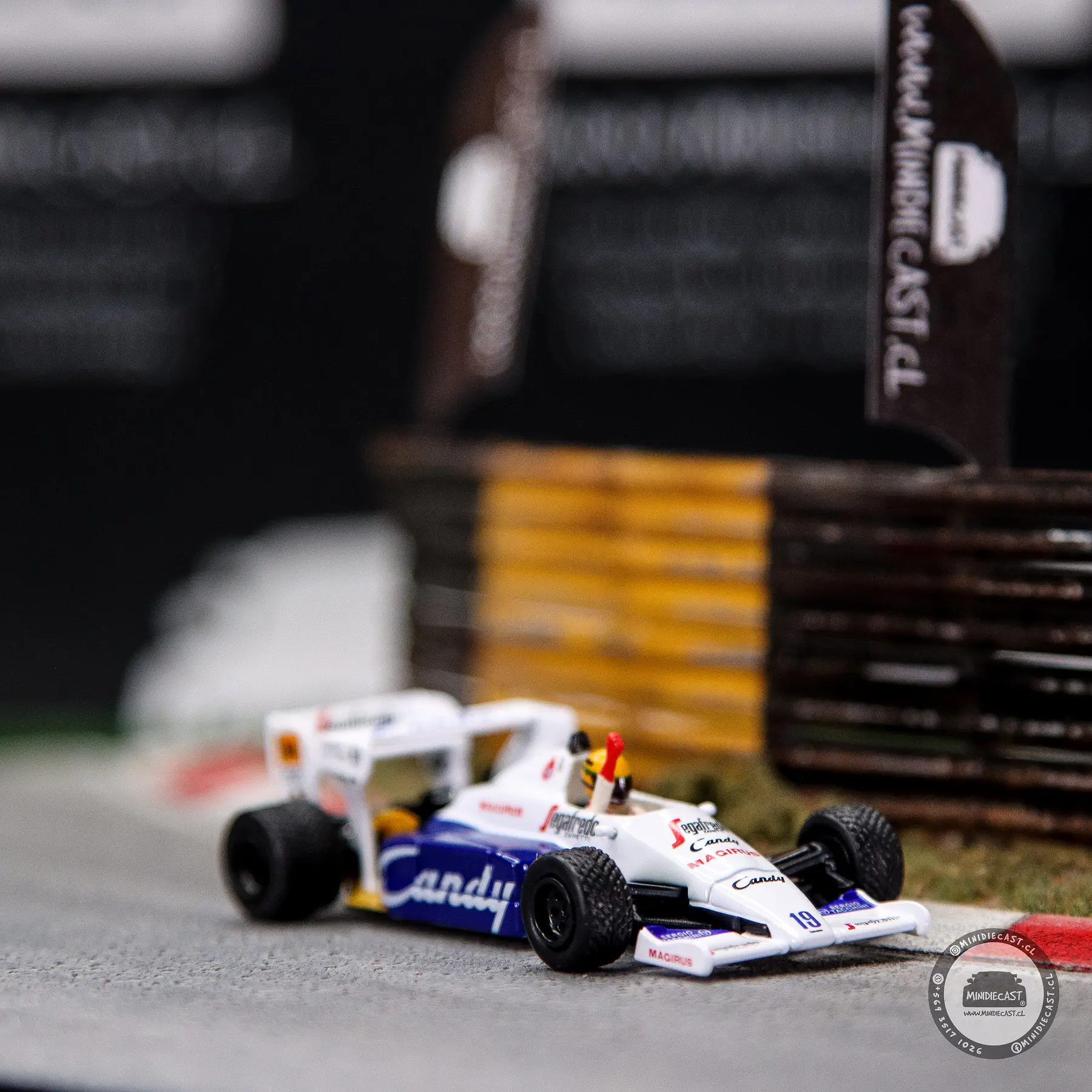 Mini GT 1:64 1984 Formula 1 Toleman TG184 #19 Ayrton Senna 1984 Monaco Grand Prix 2nd Place. 