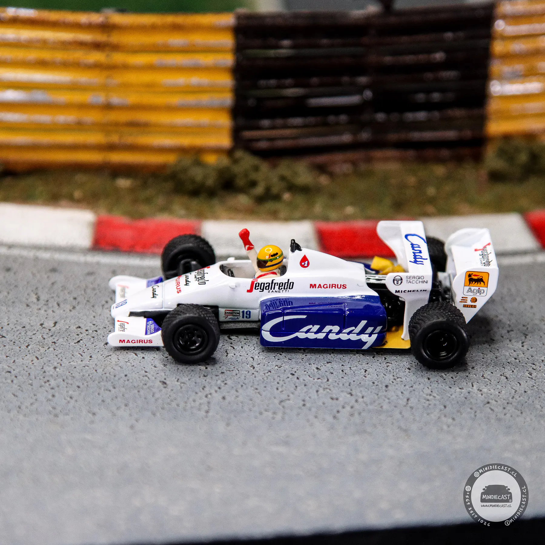 Mini GT 1:64 1984 Formula 1 Toleman TG184 #19 Ayrton Senna 1984 Monaco Grand Prix 2nd Place. 