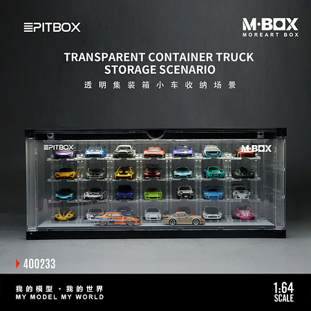 (PREVENTA) MBOX transparent container trolley storage scene 32 cars