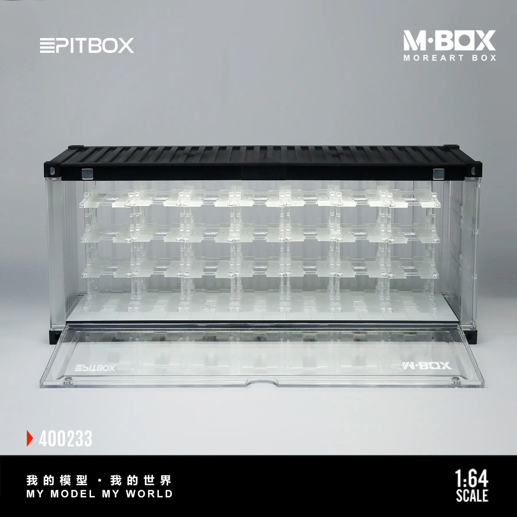 (PREVENTA) MBOX transparent container trolley storage scene 32 cars
