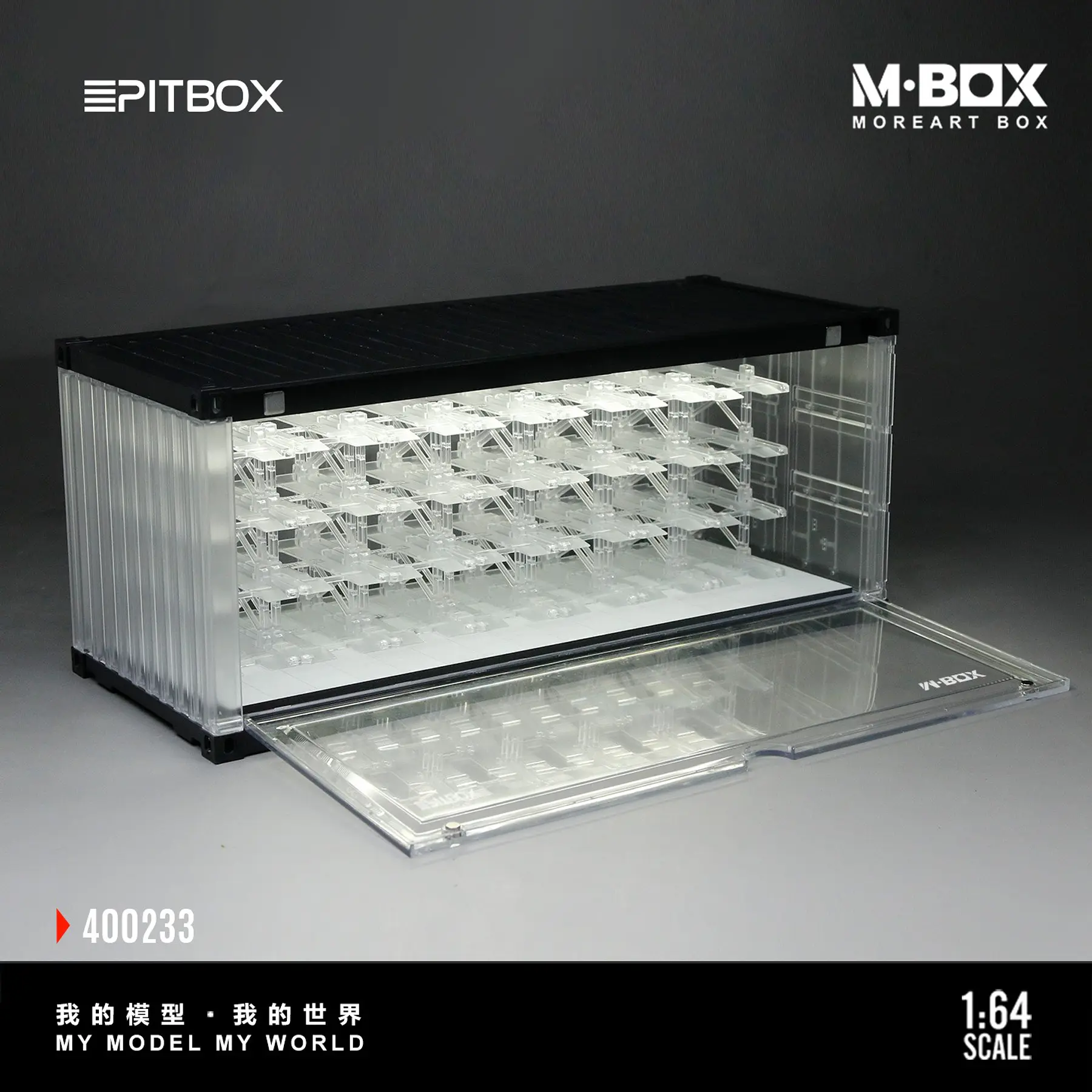 (PREVENTA) MBOX transparent container trolley storage scene 32 cars