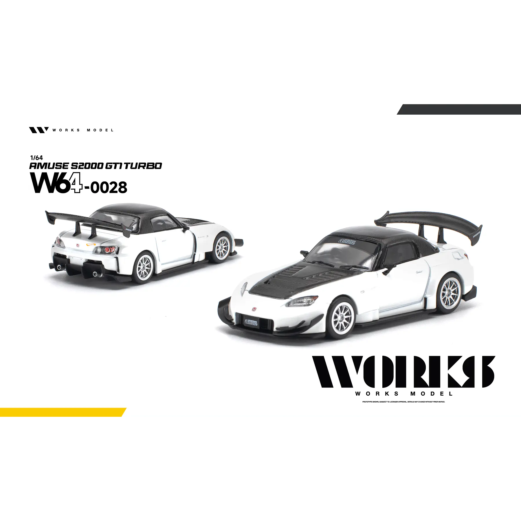 (PREVENTA) WORKS 1:64 Anuse Honda S2000 GT1 Turbo White