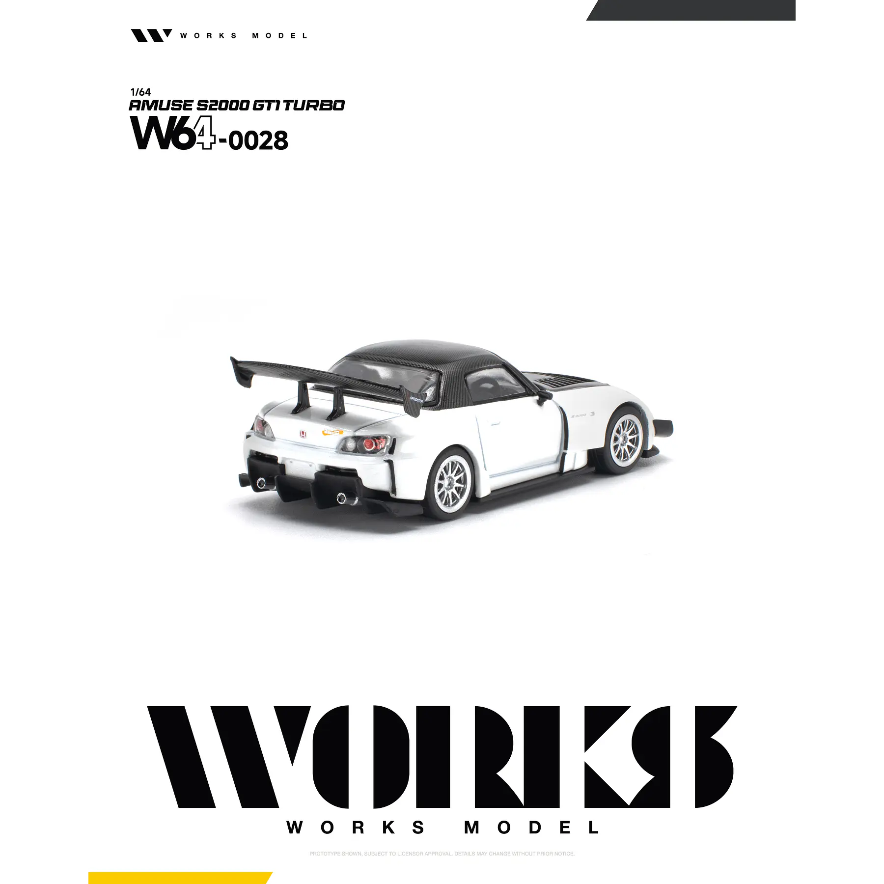 (PREVENTA) WORKS 1:64 Anuse Honda S2000 GT1 Turbo White