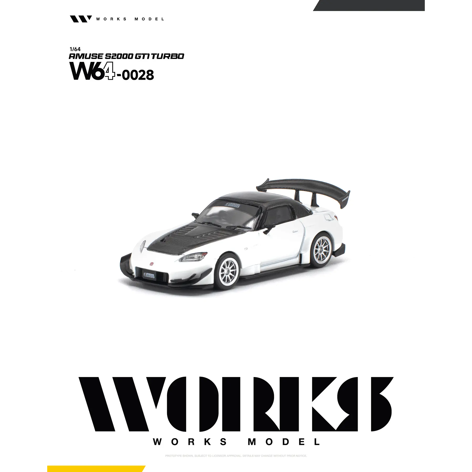 (PREVENTA) WORKS 1:64 Anuse Honda S2000 GT1 Turbo White
