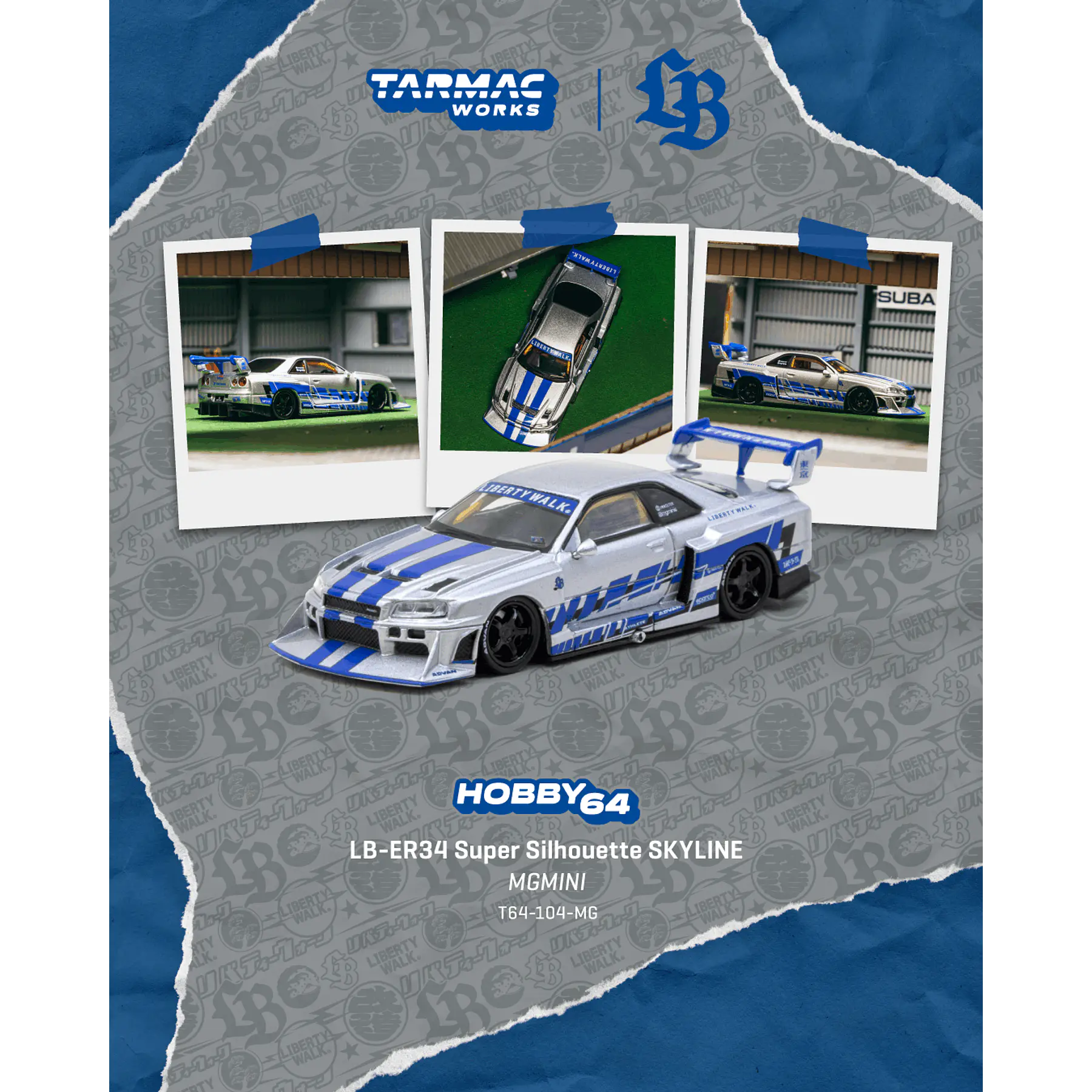 (PREVENTA) Tarmac Works 1:64 LB-ER34 Super Silhouette SKYLINE MGMINI