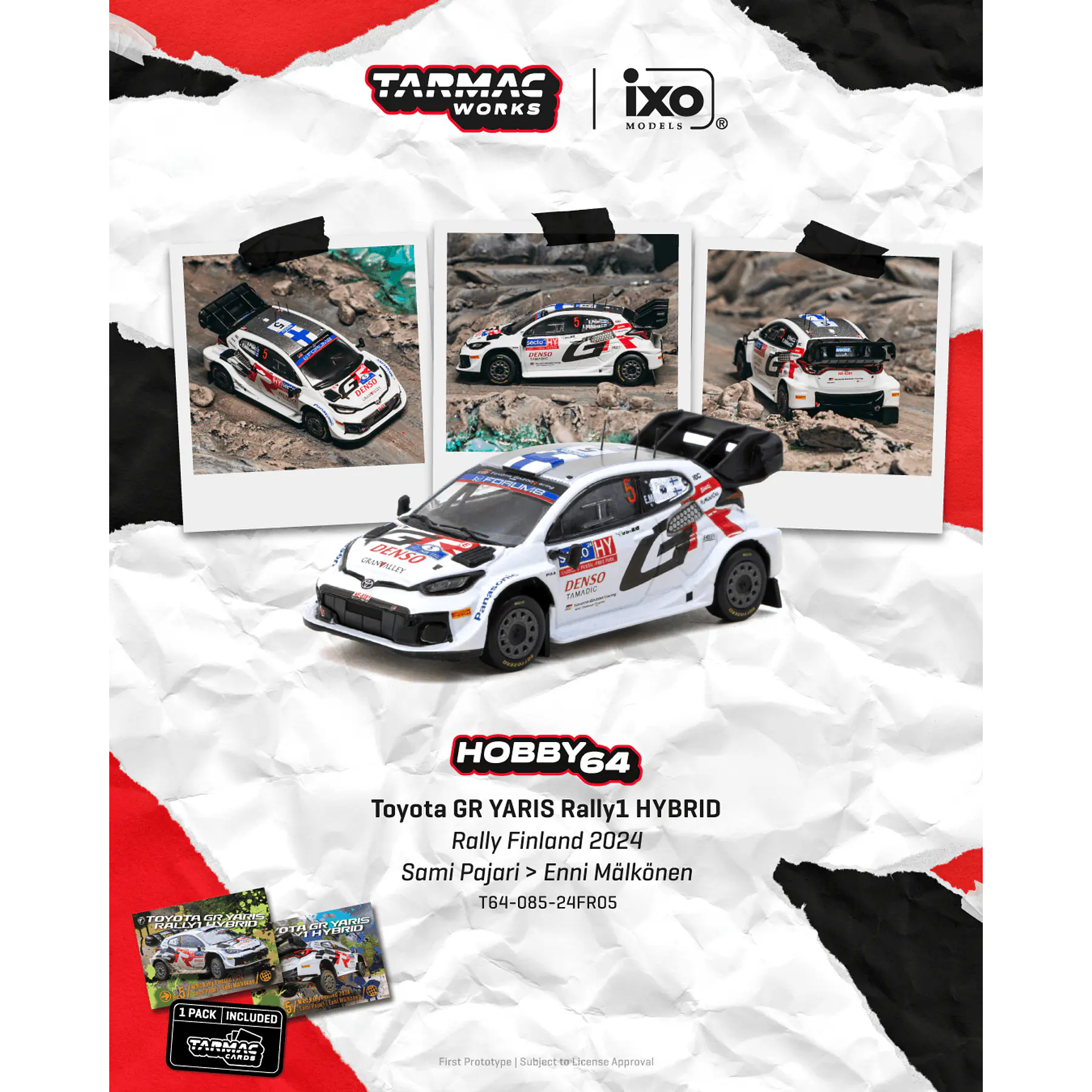 (PREVENTA) Tarmac Works 1:64 Toyota GR YARIS Rally1 HYBRID Rally Finland 2024