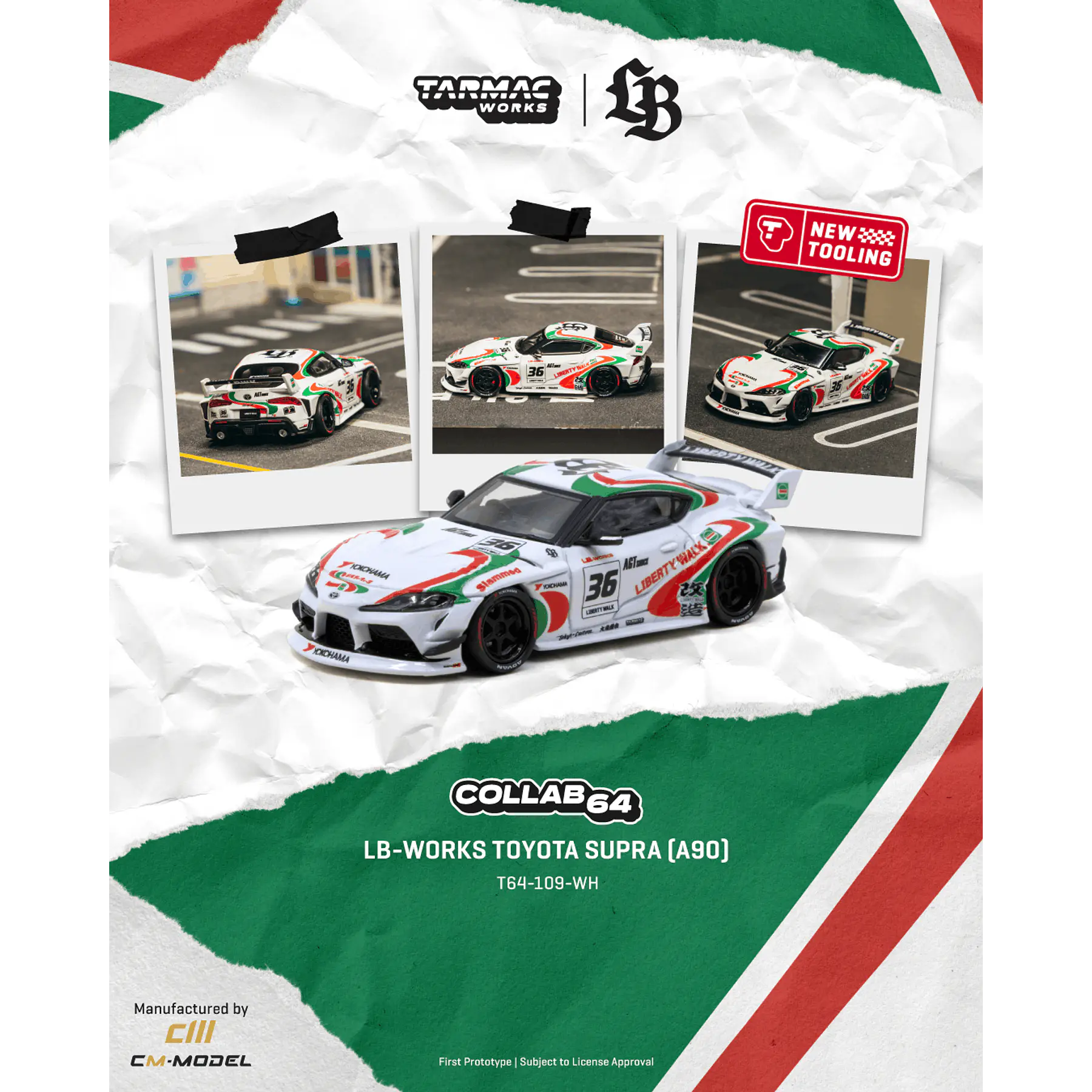 (PREVENTA) Tarmac Works 1:64 LB-WORKS Toyota Supra (A90) White