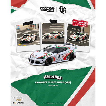 (PREVENTA) Tarmac Works 1:64 LB-WORKS Toyota Supra (A90) White