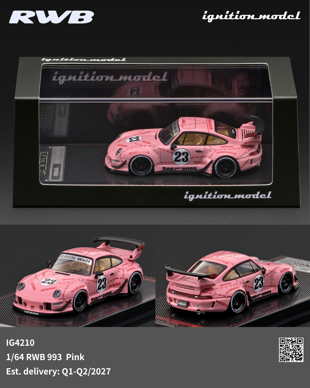 (PREVENTA) Ignition Model 1:64 RWB 993 Pink