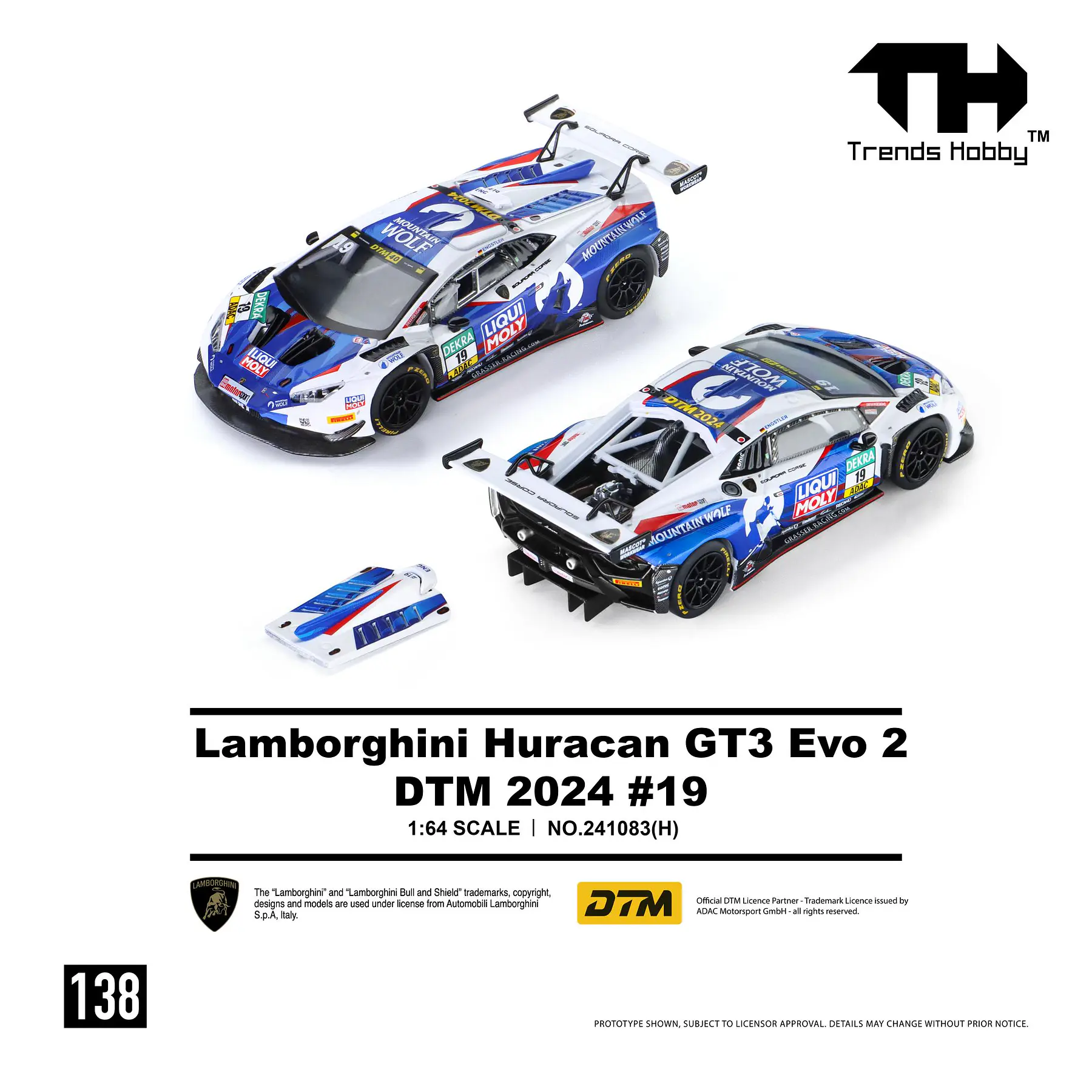 (PREVENTA) Trends Hobby 1:64 Lamborghini Huracan GT3 EVO2 - DTM 2024 #19