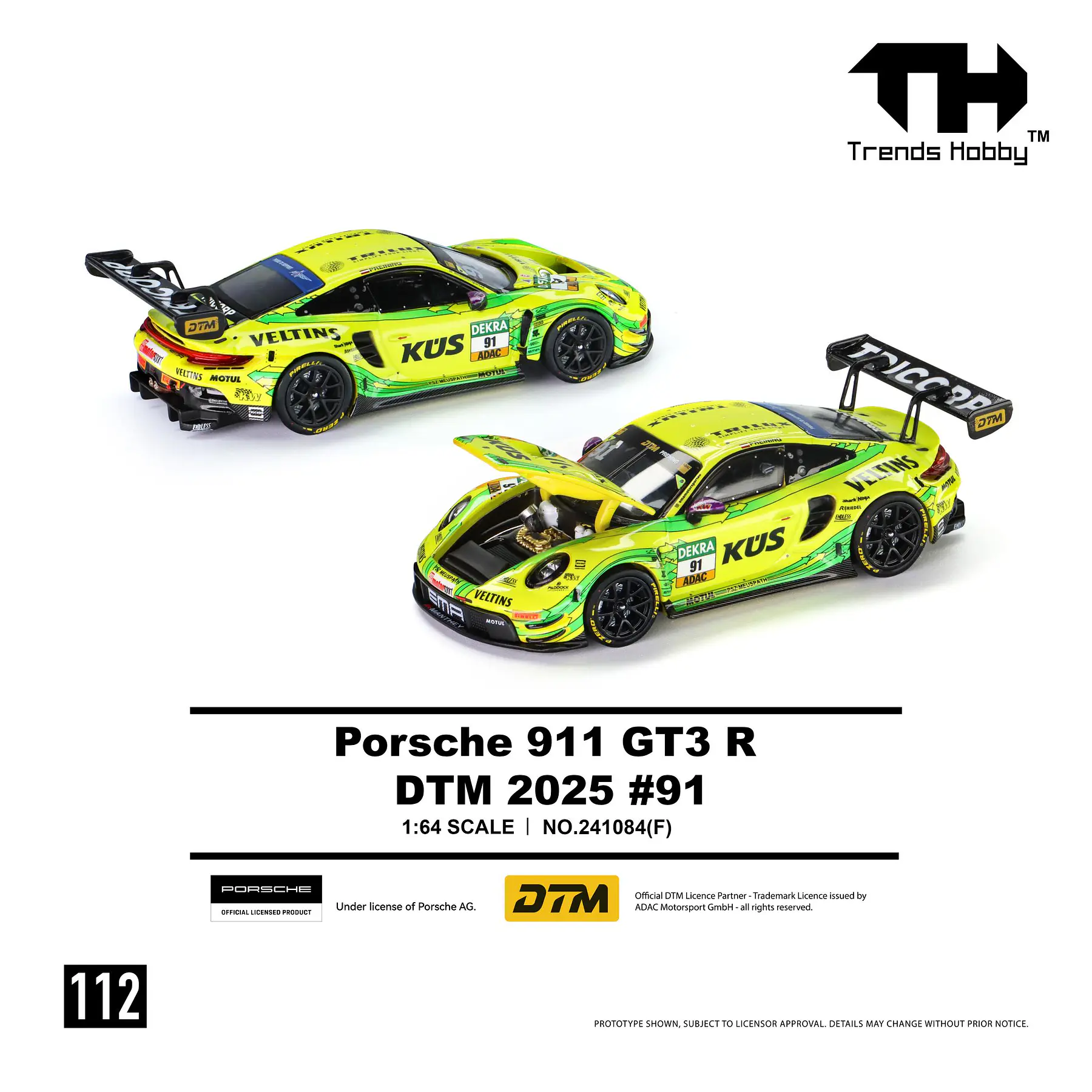 (PREVENTA) Trends Hobby 1:64 Porsche 911 GT3 R - DTM 2025 #91