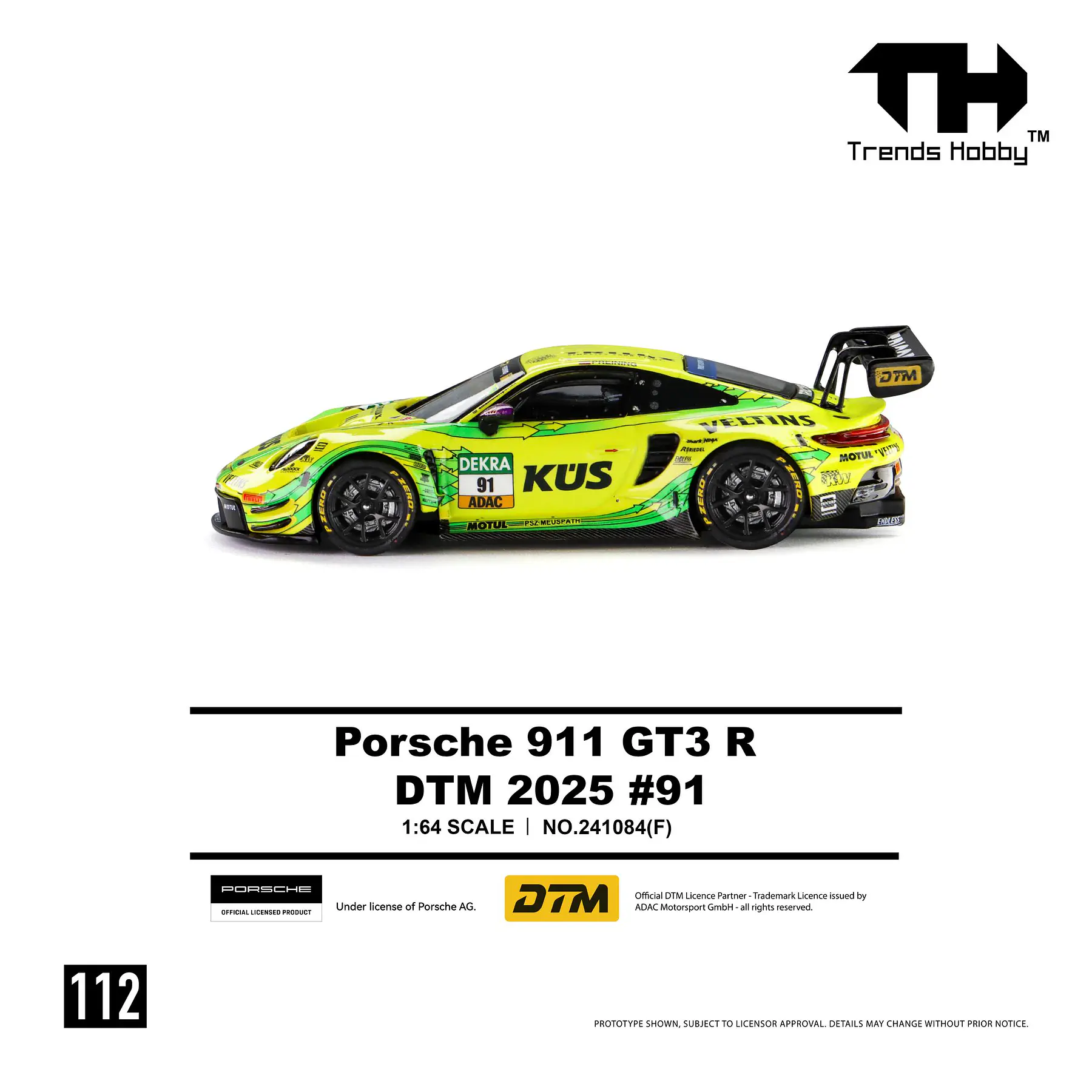 (PREVENTA) Trends Hobby 1:64 Porsche 911 GT3 R - DTM 2025 #91
