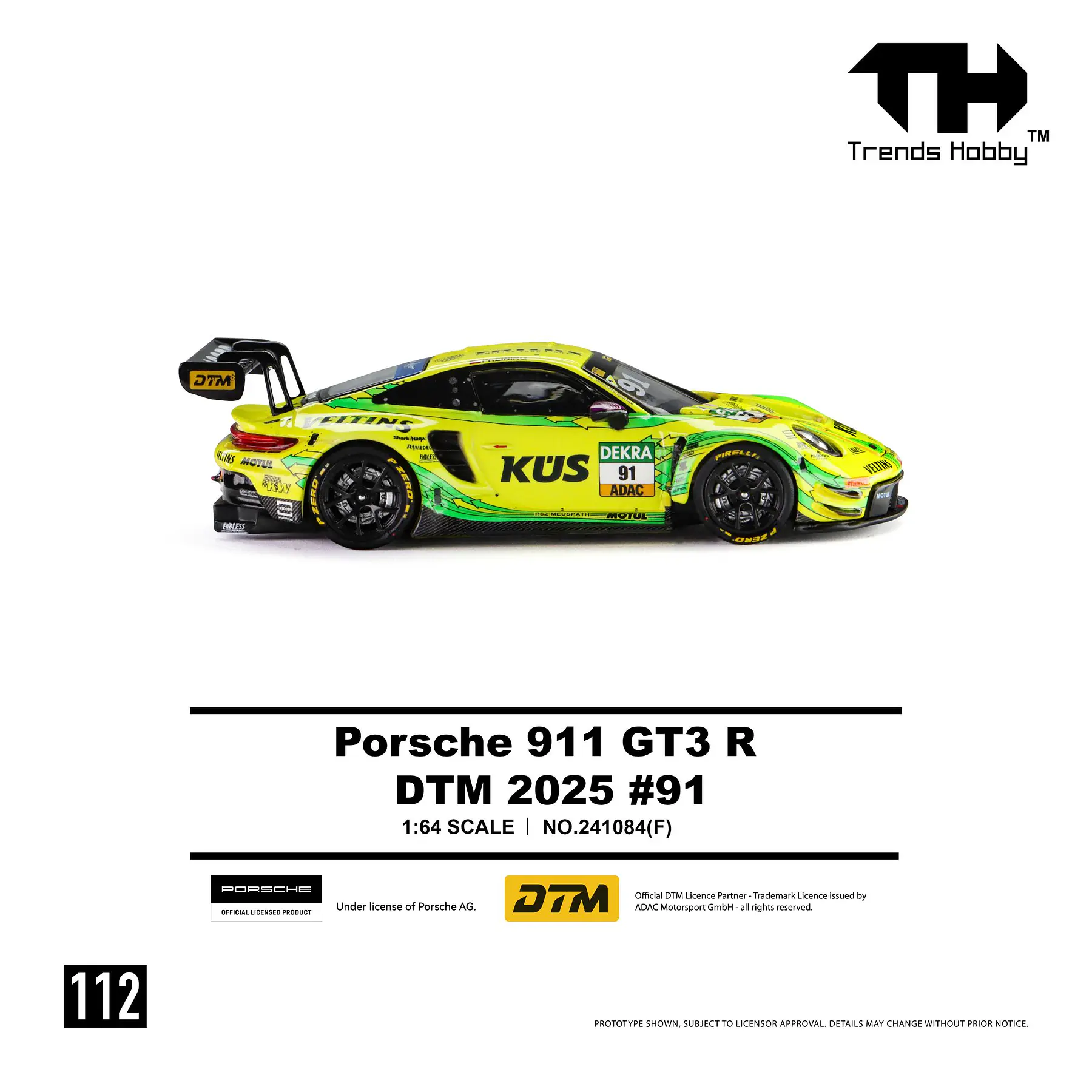 (PREVENTA) Trends Hobby 1:64 Porsche 911 GT3 R - DTM 2025 #91