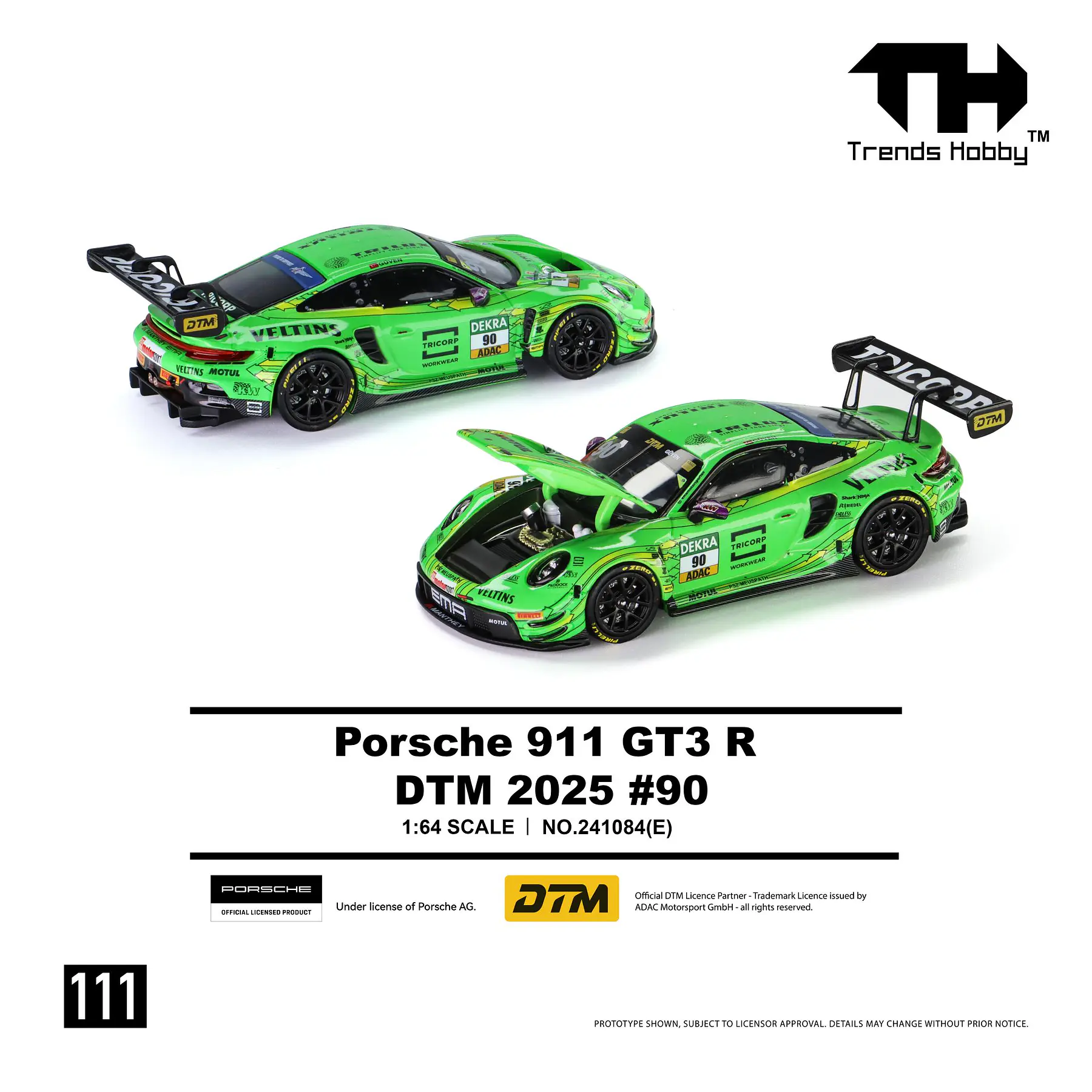 (PREVENTA) Trends Hobby 1:64 Porsche 911 GT3 R - DTM 2025 #90