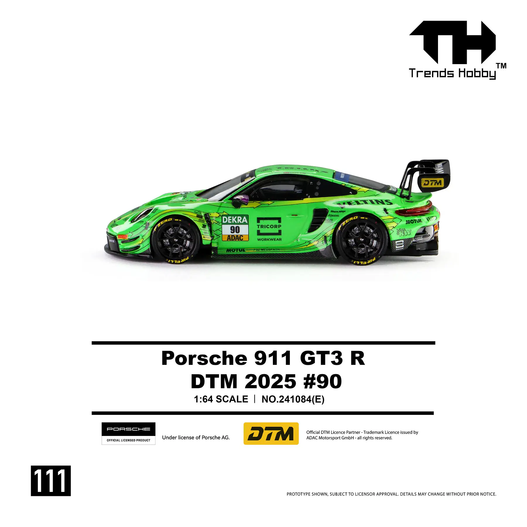 (PREVENTA) Trends Hobby 1:64 Porsche 911 GT3 R - DTM 2025 #90
