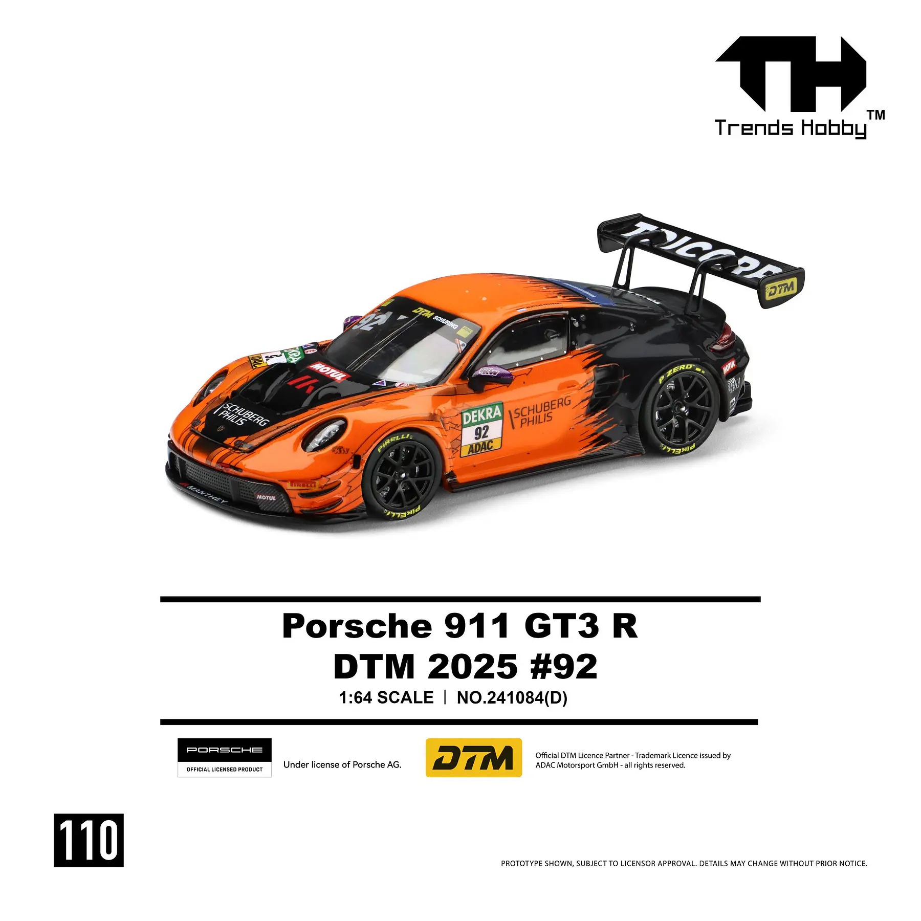 (PREVENTA) Trends Hobby 1'64 Porsche 911 GT3 R - DTM 2025 #92