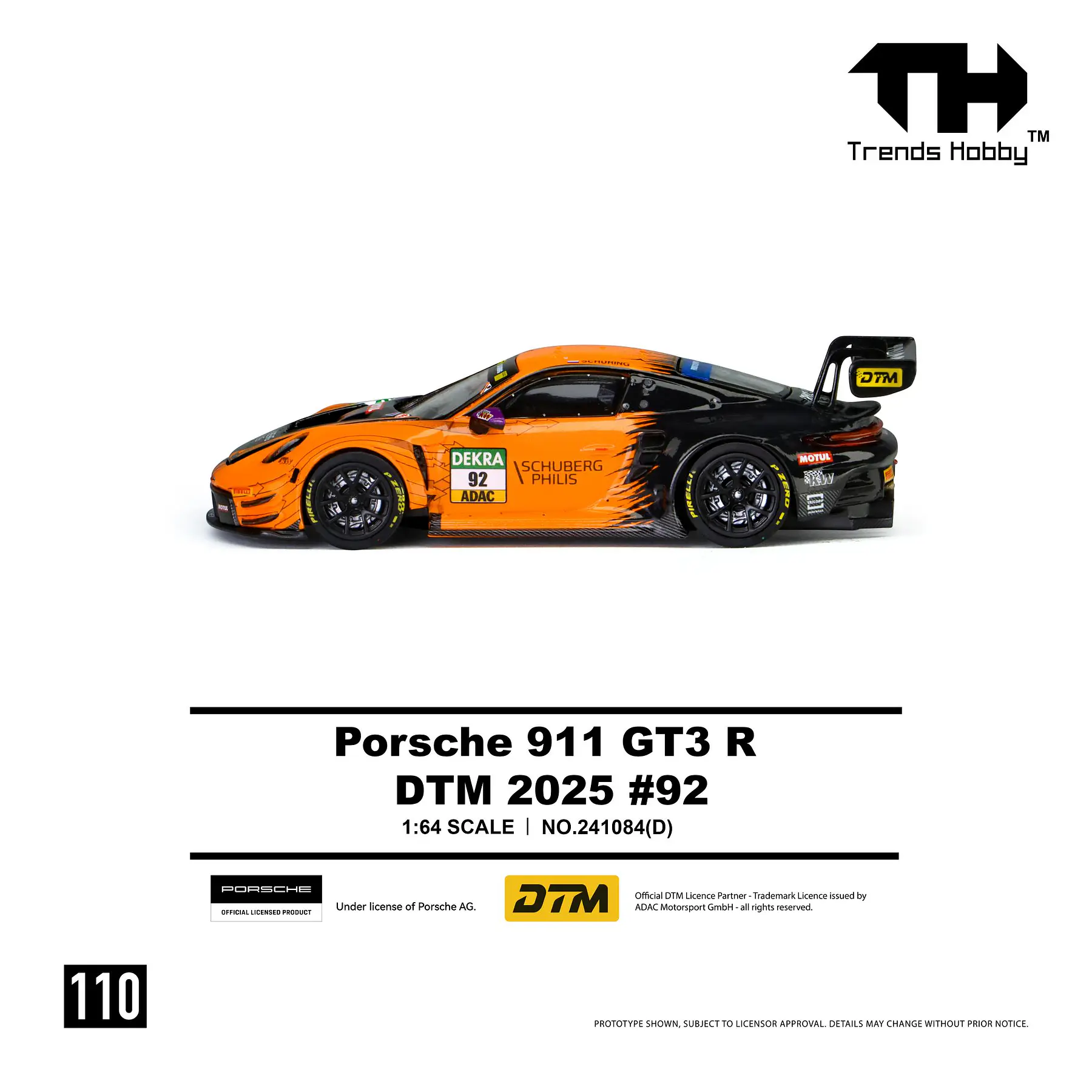 (PREVENTA) Trends Hobby 1'64 Porsche 911 GT3 R - DTM 2025 #92