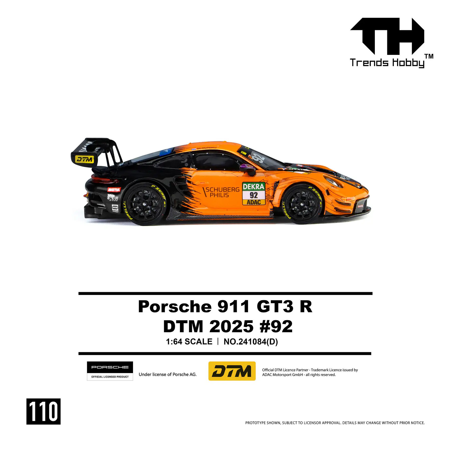 (PREVENTA) Trends Hobby 1'64 Porsche 911 GT3 R - DTM 2025 #92