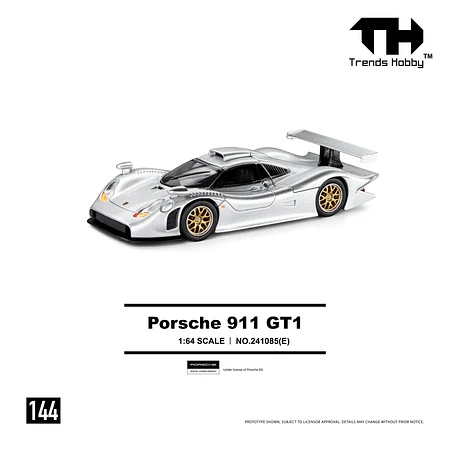 (PREVENTA) Trends Hobby 1:64 Porsche 911 GT1 1998 - Sliver