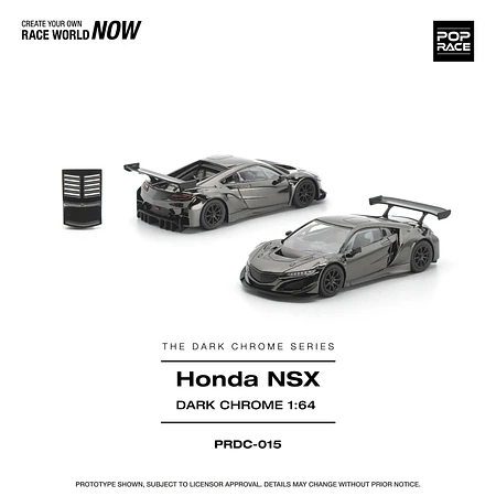 (PREVENTA) Pop Race 1:64 Honda NSX GT3 EV022 - Dark Chrome