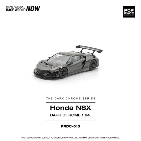 (PREVENTA) Pop Race 1:64 Honda NSX GT3 EV022 - Dark Chrome