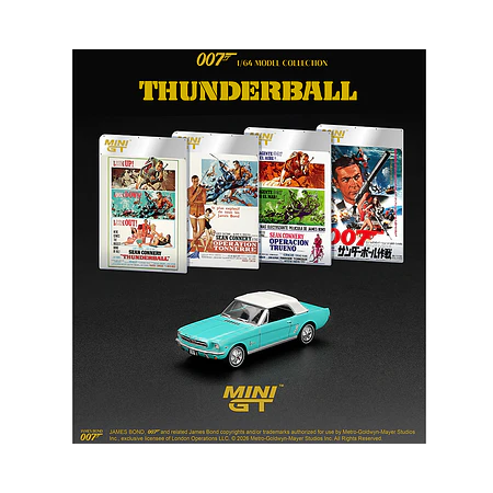(PREVENTA) Mini GT 1:64 James Bond 007 Ford Mustang Convertible 1965 “Thunderball”