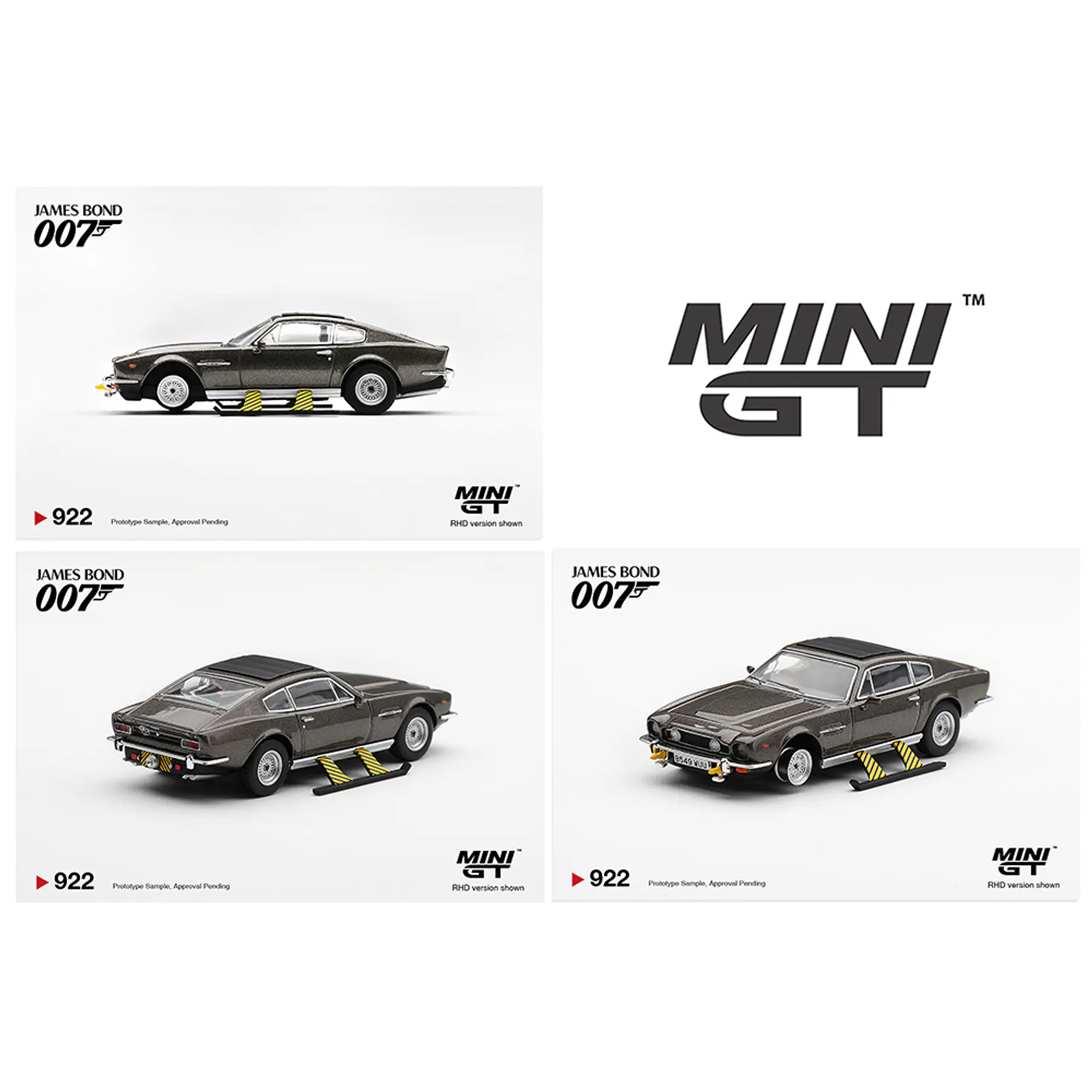 (PREVENTA) Mini GT 1:64 James Bond 007 Aston Martin V8 Vantage “The Living Daylights” Weapons On