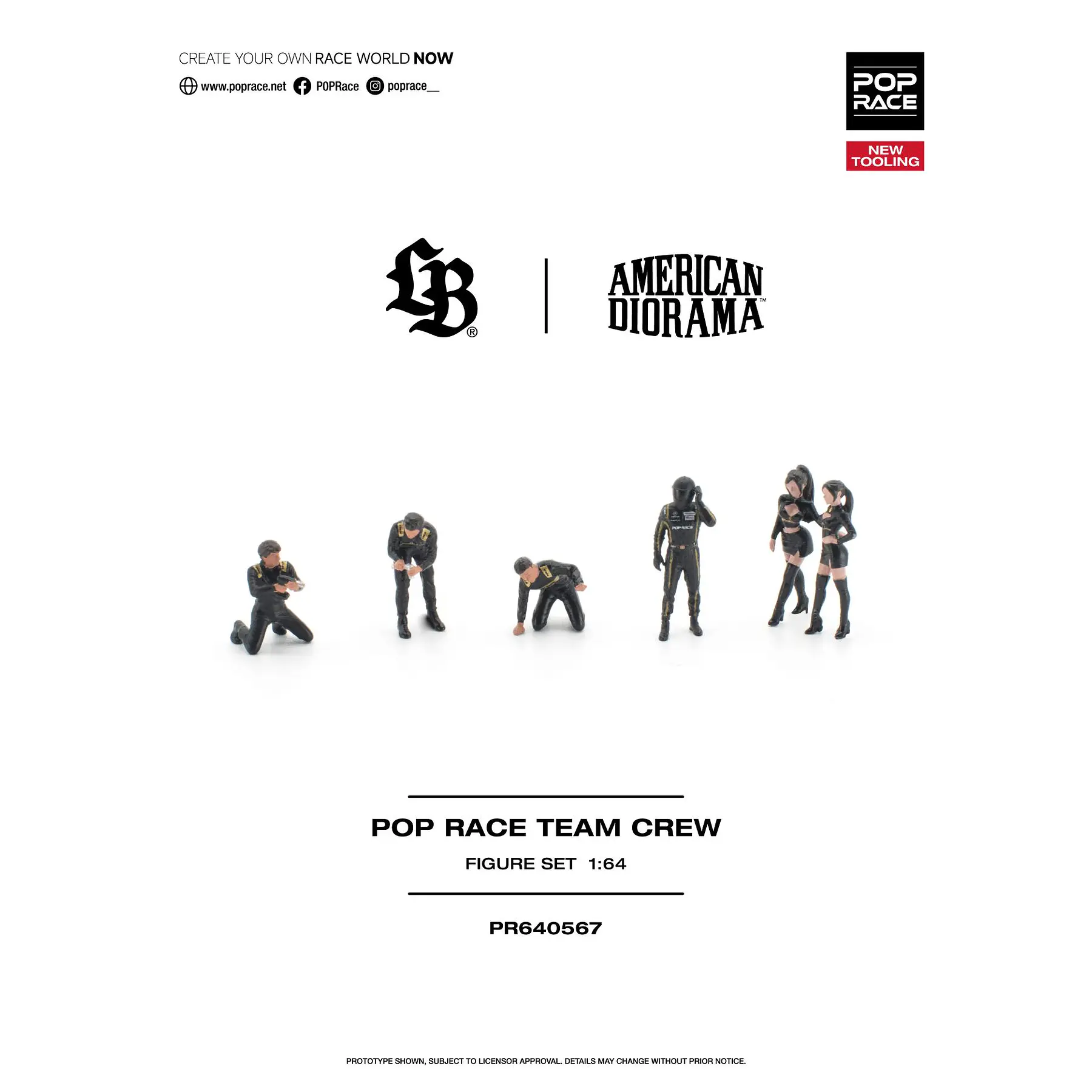 (PREVENTA) Pop Race 1:64 Set LBWK Truck - AMG GT3 EVO  and figures BLACK
