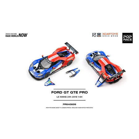 (PREVENTA) Pop Race x XCARTOYS 1:64 Ford GT GTE PRO - Le Mans 24H 2019