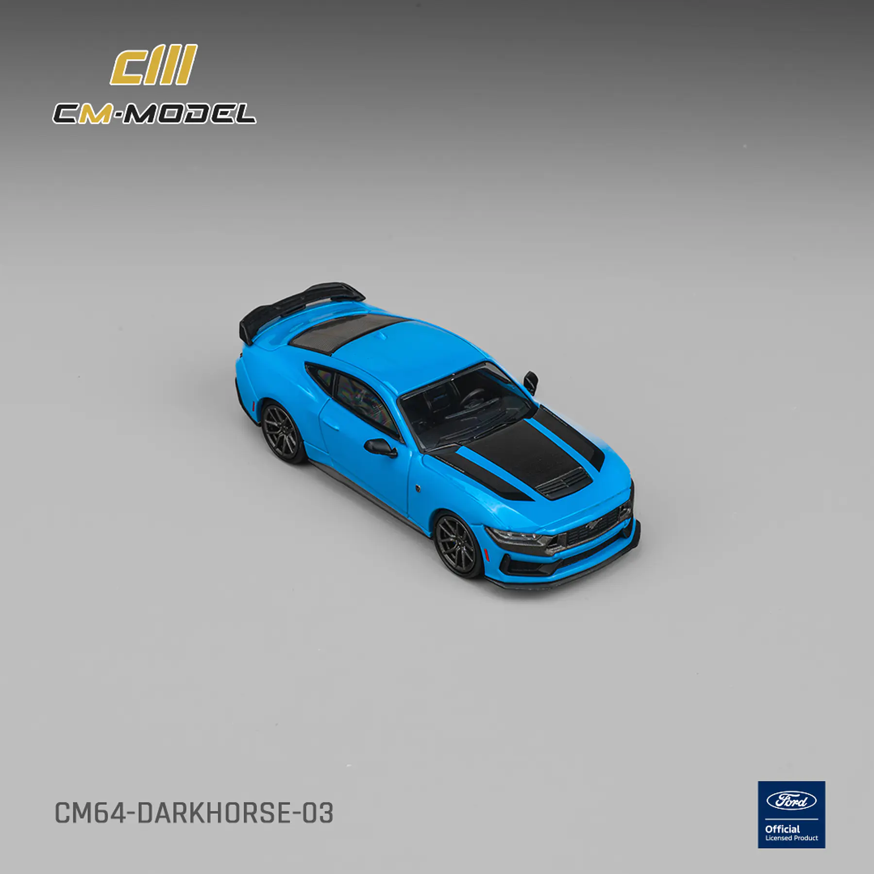 (PREVENTA) CM MODEL 1:64 Ford Darkhorse Grabber Blue with Black Hood Stripes