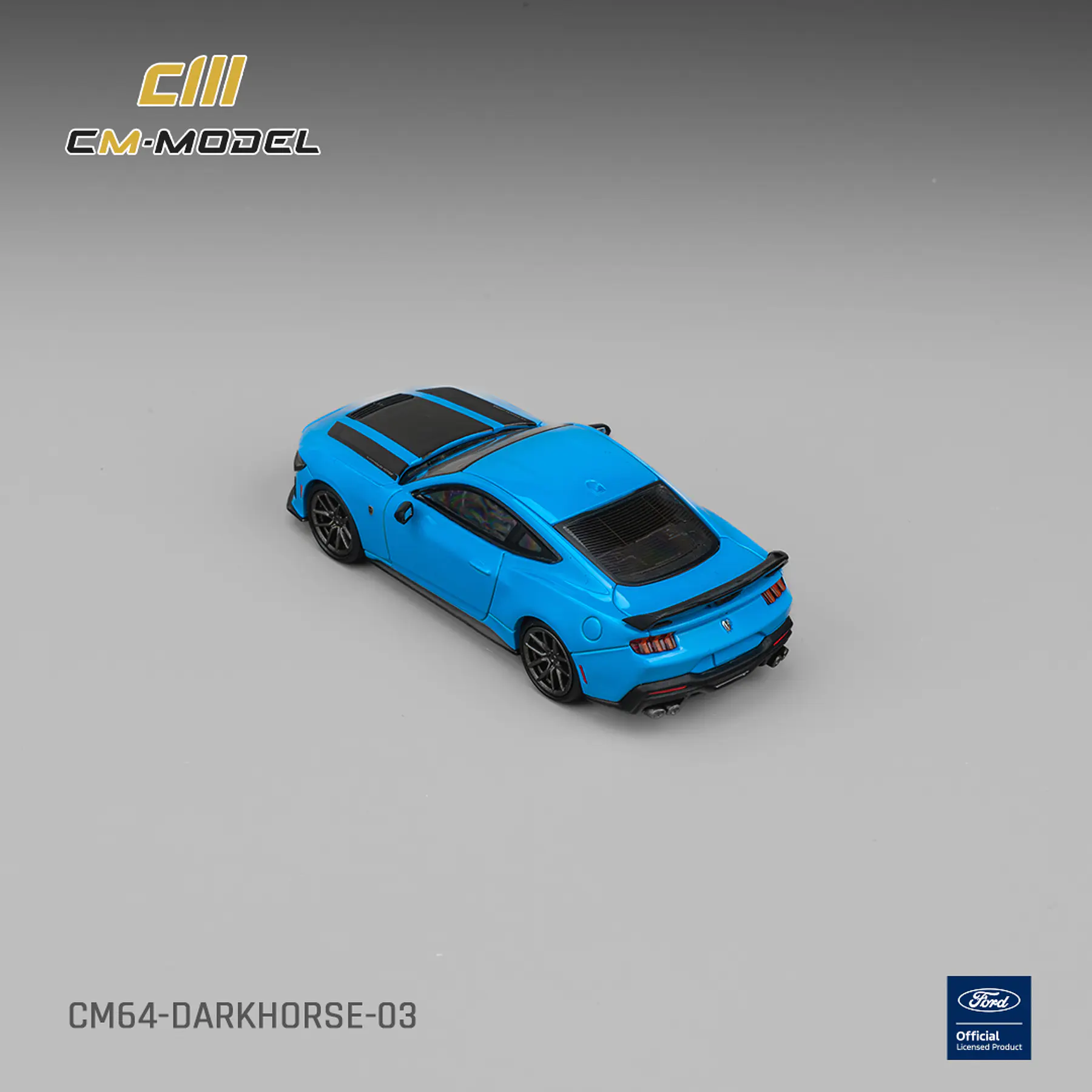 (PREVENTA) CM MODEL 1:64 Ford Darkhorse Grabber Blue with Black Hood Stripes