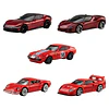 Hot Wheels pack 5 Ferrari Rosso (ruedas duras)