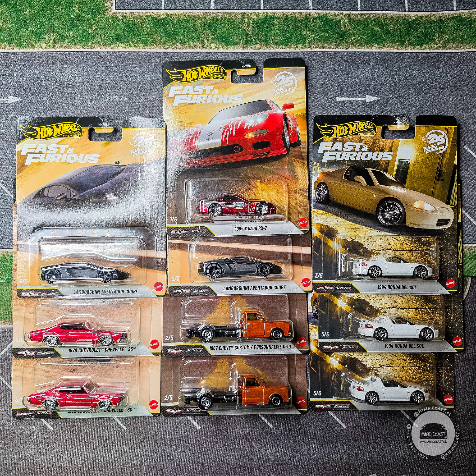 Hot Wheels 1:64 Set 10 autos. Fast & Furious 7 Premium case