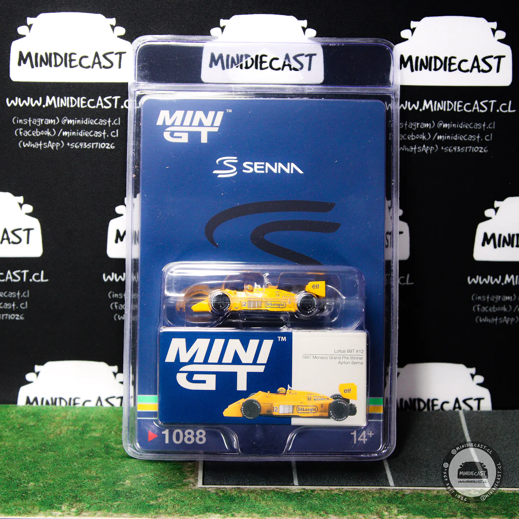 Mini GT 1:64 1987 Formula 1 Lotus 99T #12 Ayrton Senna 1987 Monaco Grand Prix Winner. 