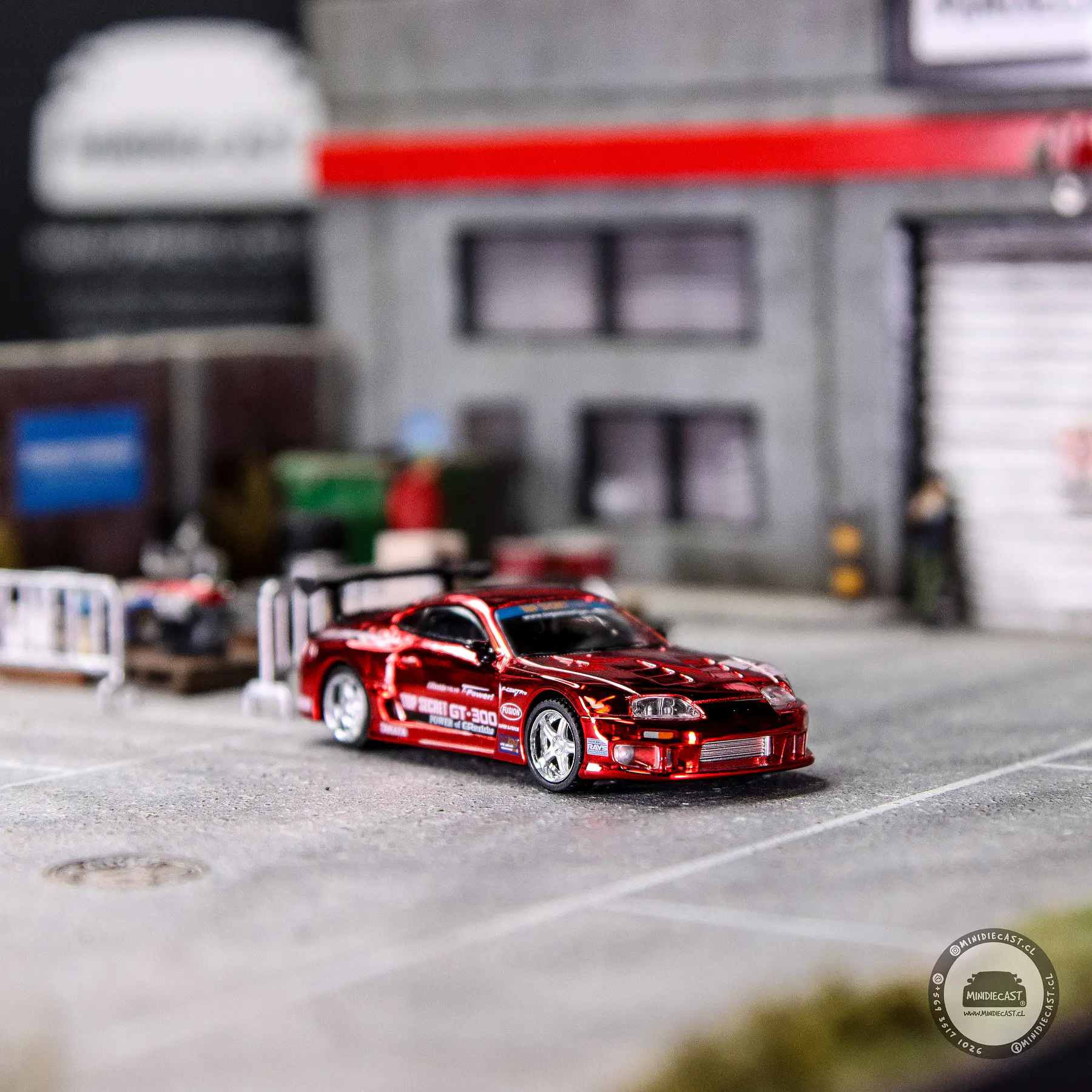 Mini GT 1:64 Toyota Supra (A80) Top Secret GT-300 Top Secret – Red Chrome- Limited Edition. 