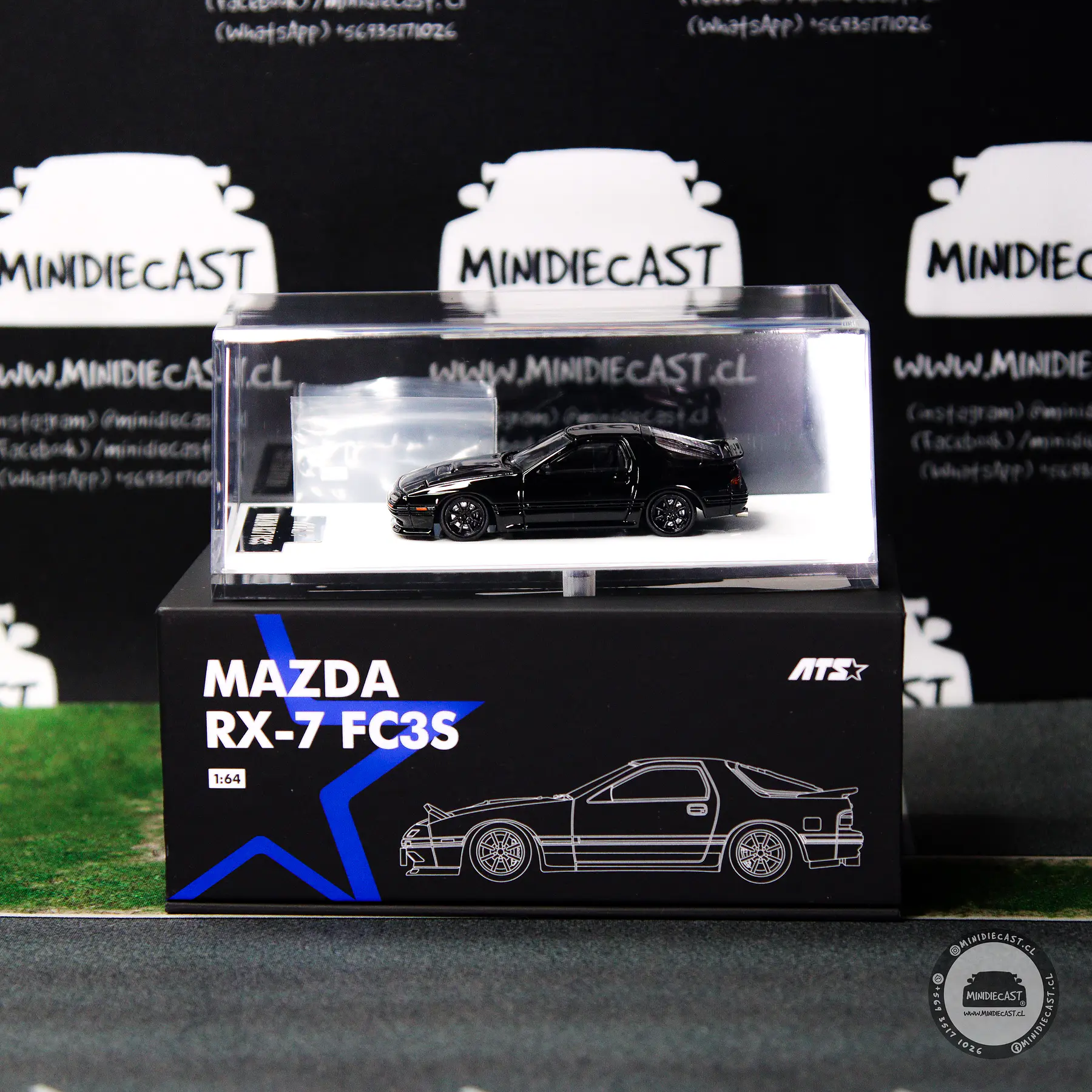 ATS 1:64 Mazda RX-7 FC3S - Black. 