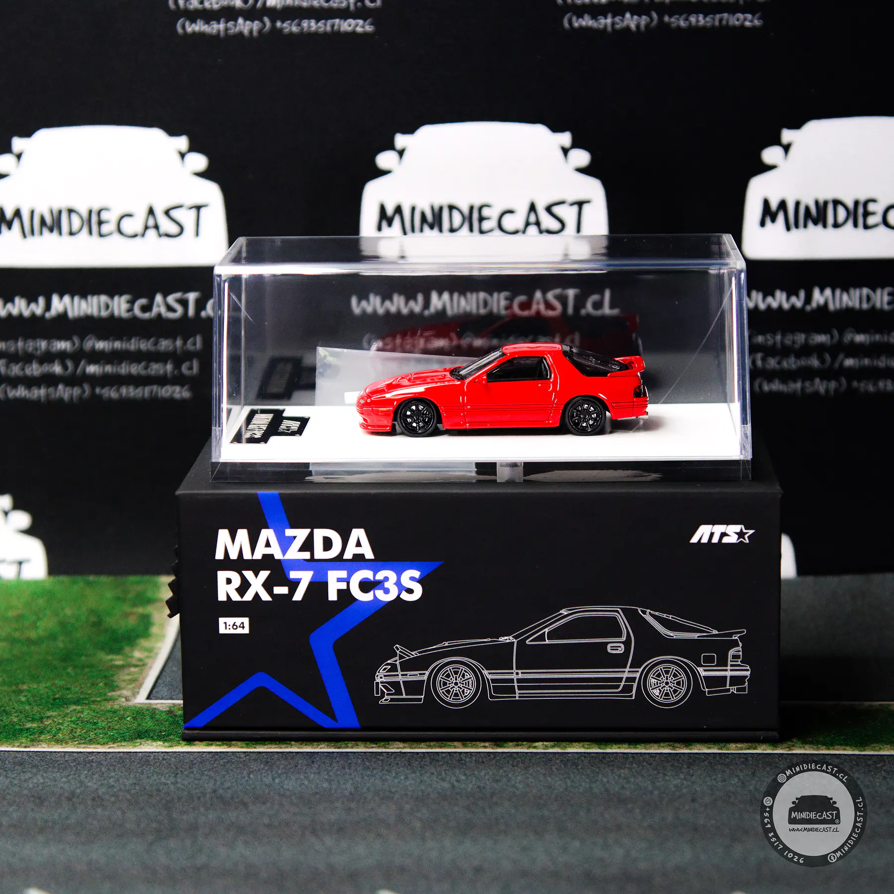 ATS 1:64 Mazda RX-7 FC3S - Red. 