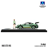 Aurora Model 1:64 992 GT3 RS Mint Green + figure. 