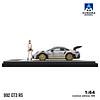 Aurora Model 1:64 992 GT3 RS Platinum + figure. 