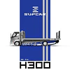 SupCar 1:64 H300 Flatbed Transport Trailer - Silver Blue. 