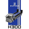 SupCar 1:64 H300 Flatbed Transport Trailer - Silver Blue. 