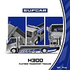 SupCar 1:64 H300 Flatbed Transport Trailer - Silver Blue. 