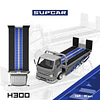 SupCar 1:64 H300 Flatbed Transport Trailer - Silver Blue. 