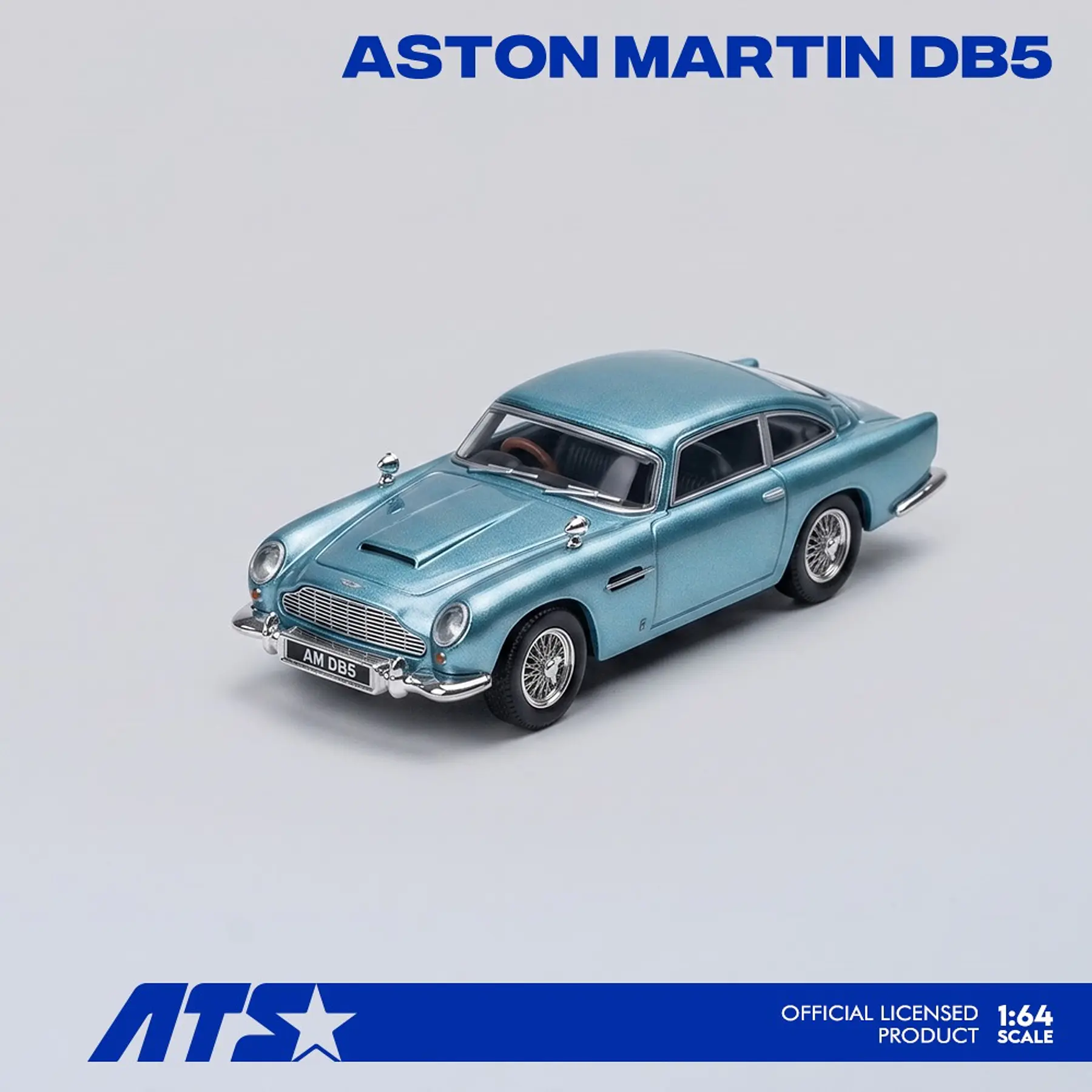 ATS 1:64 Aston Martin DB5 - Caribbean Pearl Blue. 