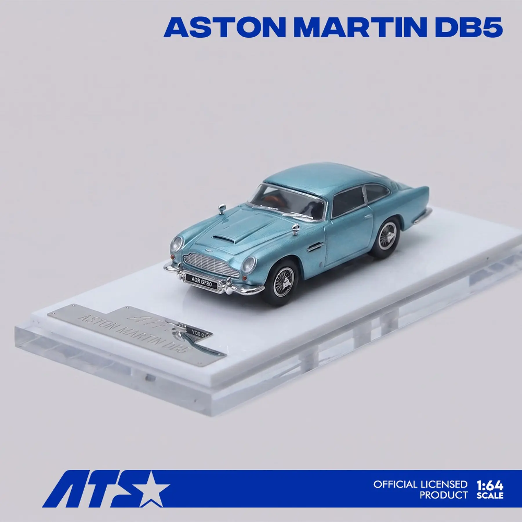 ATS 1:64 Aston Martin DB5 - Caribbean Pearl Blue. 
