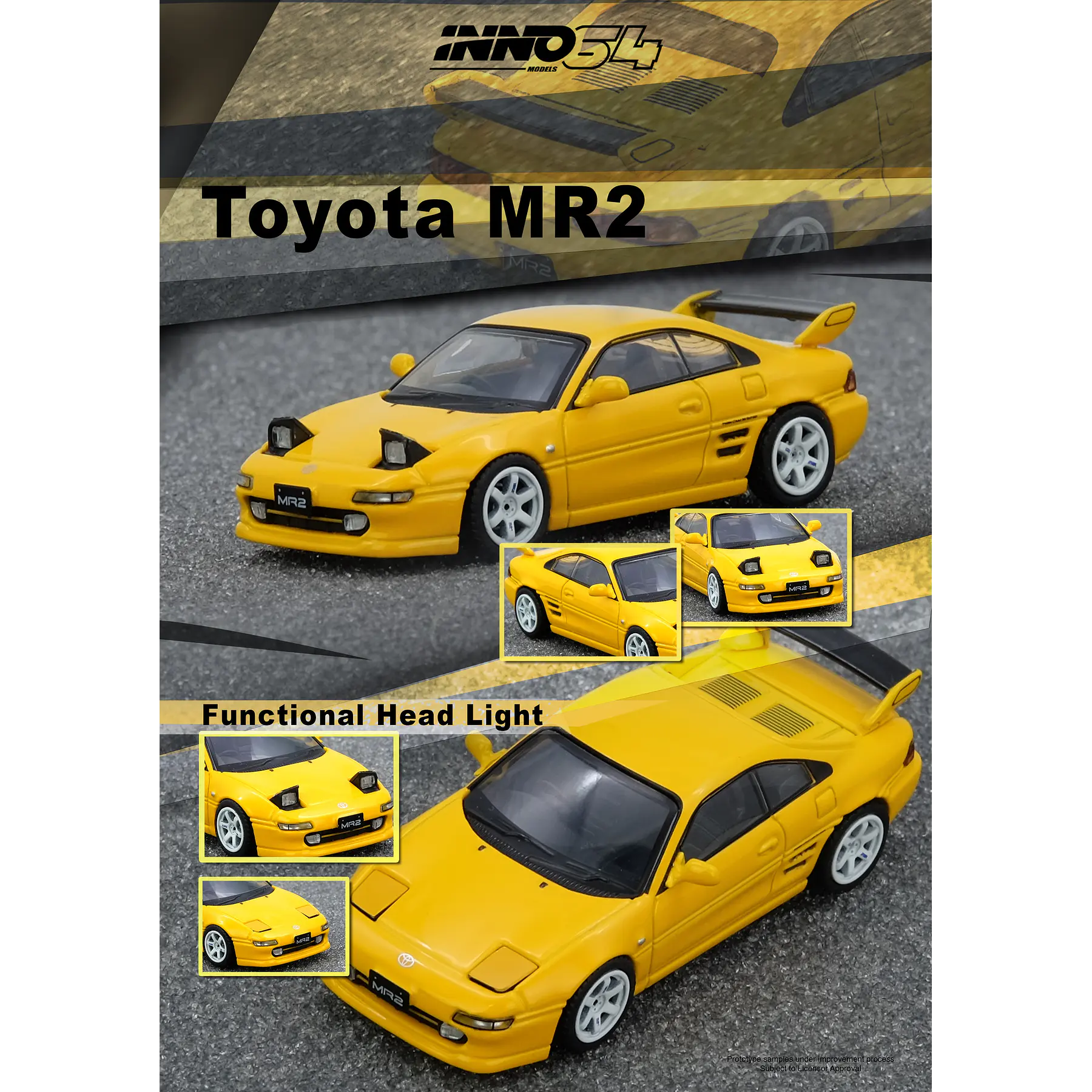 Inno64 1:64 Toyota MR2 (SW20) Yellow