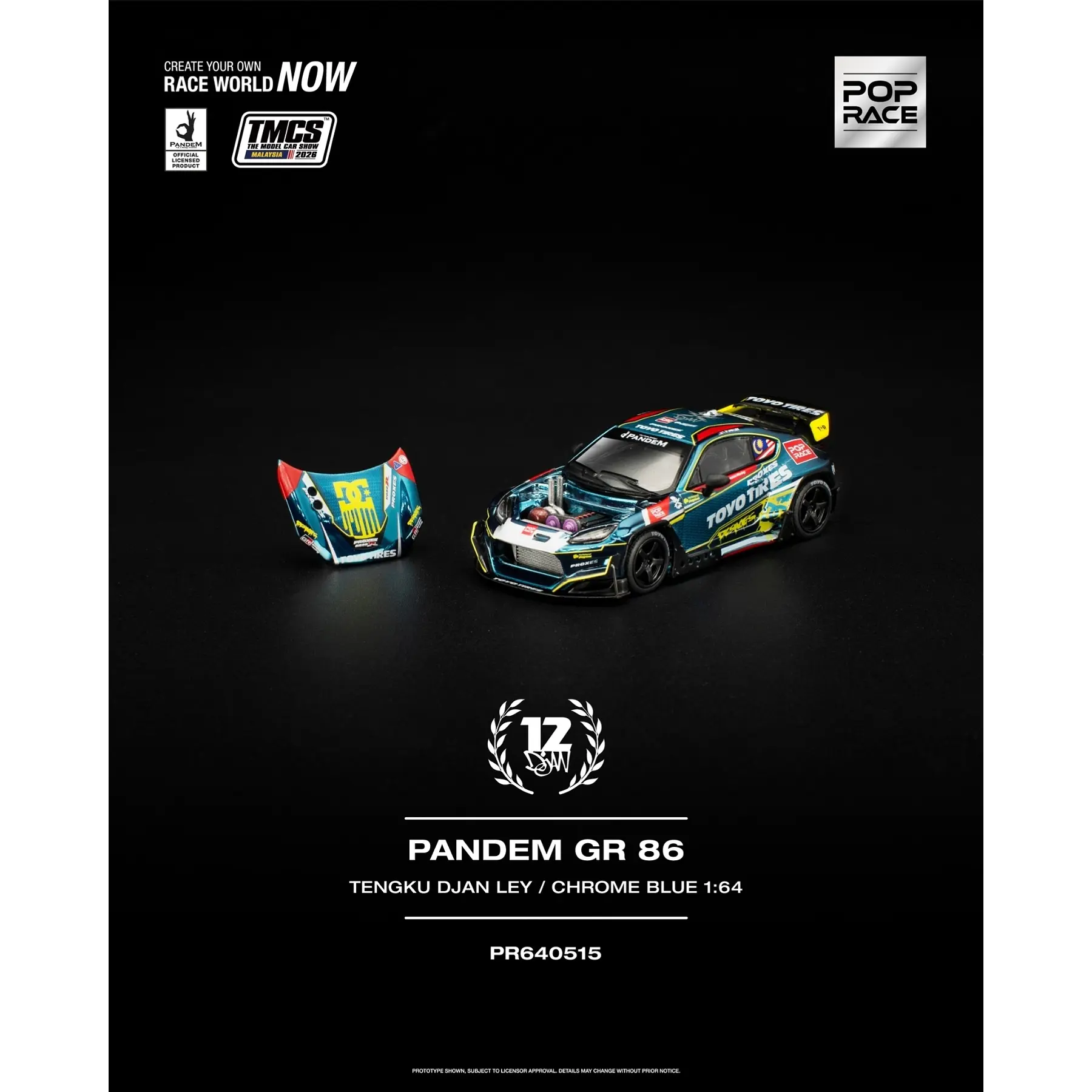 Pop Race 1:64 Pop Race 1:64 PANDEM Toyota GR86 TMCS Malaysia 2026 Special Edition