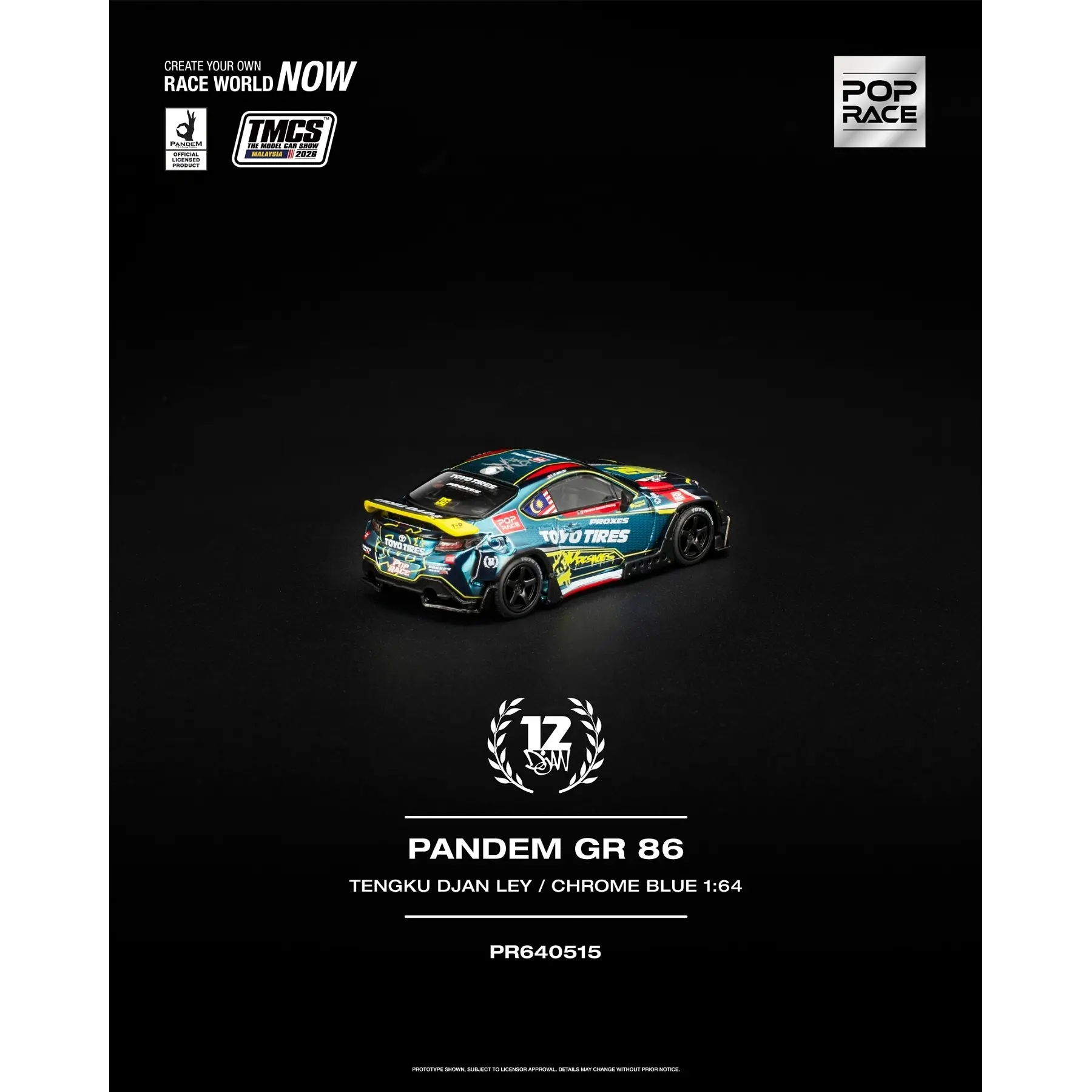 Pop Race 1:64 Pop Race 1:64 PANDEM Toyota GR86 TMCS Malaysia 2026 Special Edition