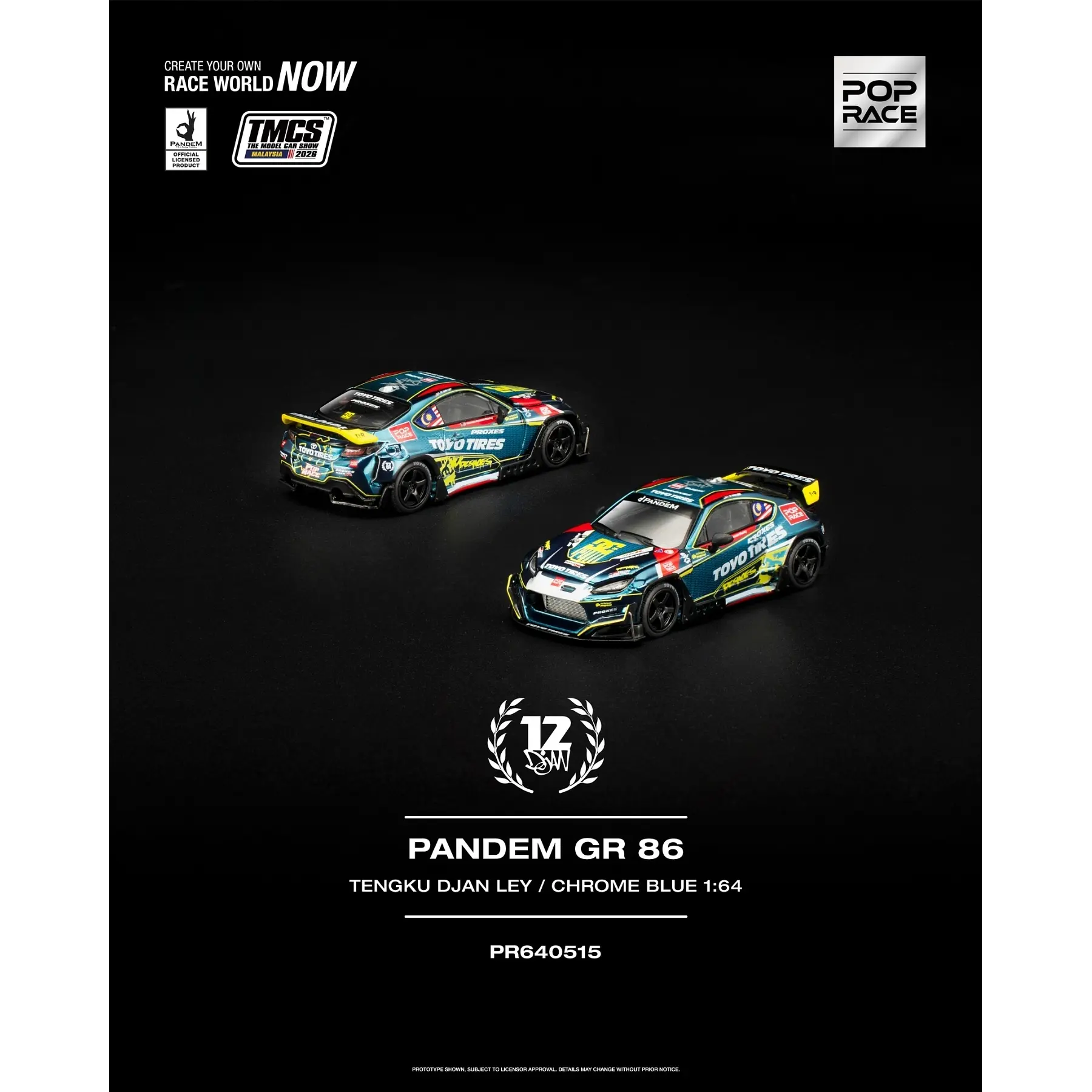 Pop Race 1:64 Pop Race 1:64 PANDEM Toyota GR86 TMCS Malaysia 2026 Special Edition